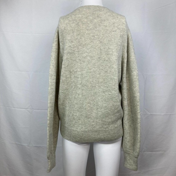 J Crew Cardigan Womens Sz M Gray Merino Wool Alpaca Sweater Rhinestone Buttons - Picture 4 of 10